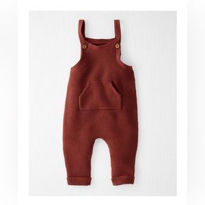 Organic little planet knit overalls
